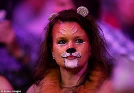 Roaring lion: The audience were dressed up in their usual variety of costumes - article-2575311-1C17307100000578-266_634x441