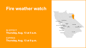 Fire weather watch in place for the Greater Lake Tahoe Area for Thursday – high fire danger