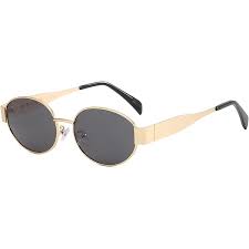 Amazon.com: oval sunglasses Vintage small round frame comfy glasses shade mirror (1,One Size) : Clothing, Shoes & Jewelry