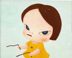Yoshitomo Nara painting girl, AI로 생성
