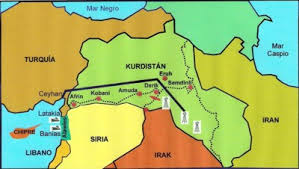 Resultado de imagen para mapa de la guerra del kurdistan y el estado islámico. rusia , EEUU
