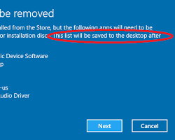 Image of list of apps to be removed in Windows 10 reset