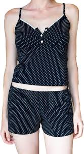 RUEWEY Women's Pajamas Shorts Set Spaghetti Strap Crop Top and Shorts Pjs Sleepwear Sets (Z-10-Black, S) at Amazon Women's Clothing store