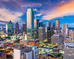 Image of Dallas skyline with various weather conditions