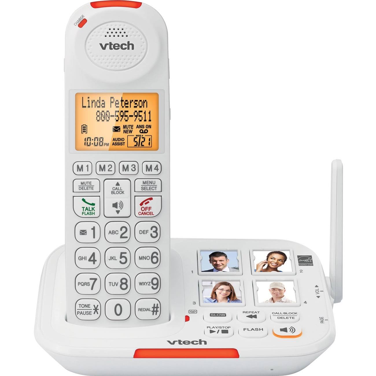 VTech Amplified Cordless Answering System with Big Buttons & Display vtsn5127