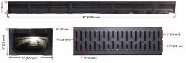 Drainage Trench - Channel Drain With Grate - Black Plastic ...