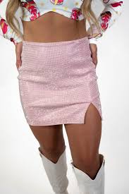 Baby Pink Rhinestone Skirt – The Black Pearl Boutique