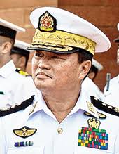 Myanmar Navy chief Vice-Admiral Thura Thet Swe in New Delhi on Monday. - 30thura_223822