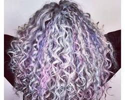 Image de Purple and silver curly hair