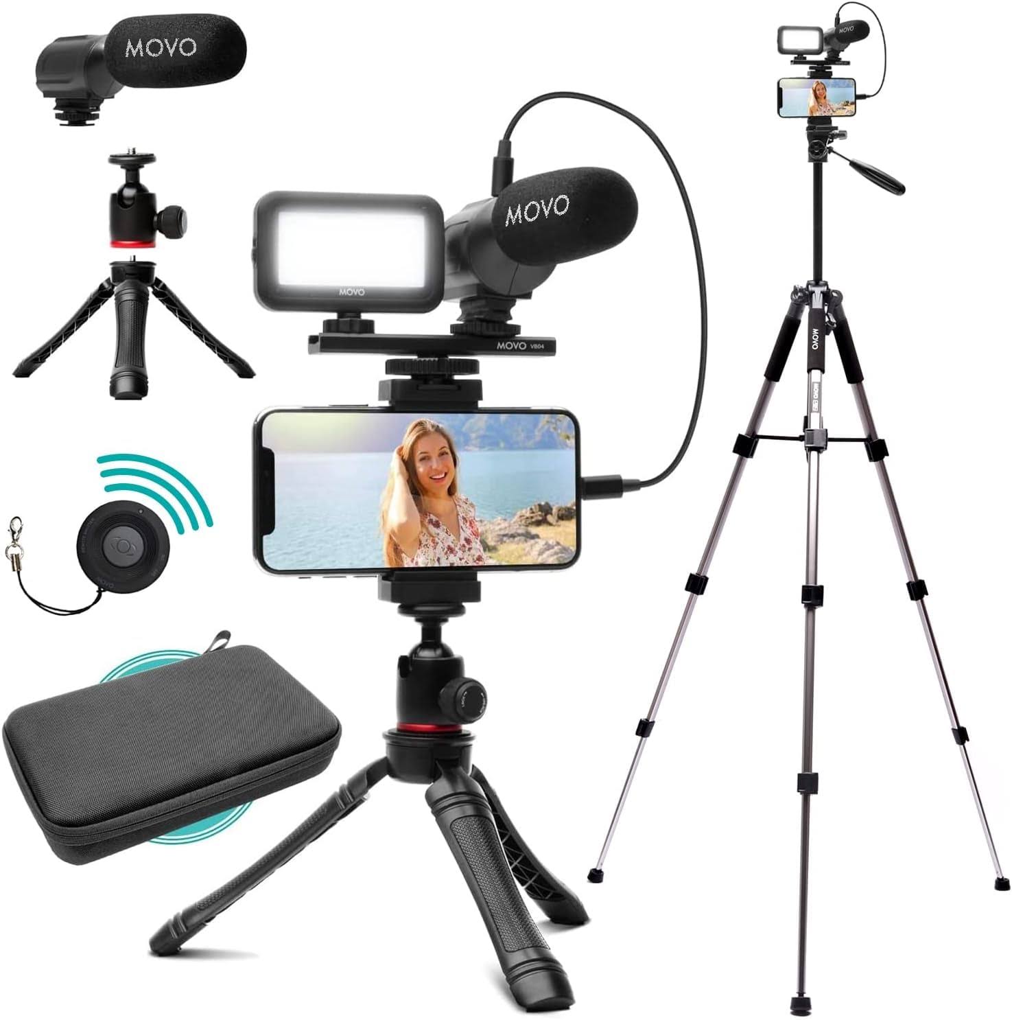 Movo iVlogger Vlogging Kit for iPhone with Fullsize Tripod