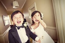 Image result for laughing girl in a wedding dress