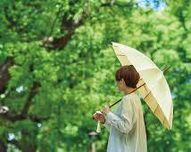 日傘をさしている人の画像
