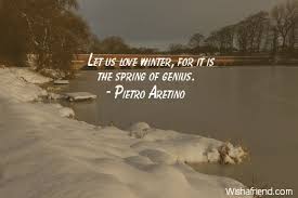 Pietro Aretino Quote: Let us love winter, for it is the spring of ... via Relatably.com