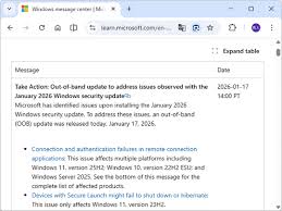 Microsoft、2026年1月のWindowsセキュリティパッチの問題を解決するパッチを緊急公開