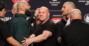 Video: Khamzat Chimaev kicks Sean Strickland during faceoff as mayhem erupts on stage ahead of UFC 328