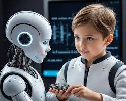 Изображение: child interacting with an AIpowered educational toy that adapts to their learning pace and interests