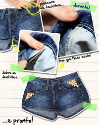 Resultado de imagem para customização de shorts jeans