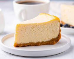 Image of slice of New York cheesecake