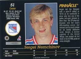 1993-94 Pinnacle #51 Sergei Nemchinov Back - 4970-51Bk