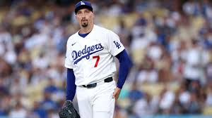 Blake Snell pitching for the Los Angeles Dodgers during his return from injury