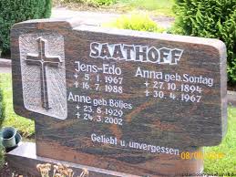 Grab von Anna Saathoff (geb. Sontag) (27.10.1894-30.04.1967 ...