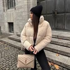 Zara | Jackets & Coats | Nwt Zara Jacket Faux Shearling Quilted Anorak | Poshmark - Product from Poshmark