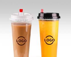 Image of branded PP cups for hot and cold drinks