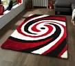 Black white and red rug