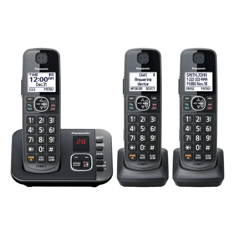 Panasonic 3-Handset Expandable Cordless Phone System with Answering System