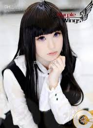 Wholesale - HELL GIRL Heat Resistant New Long Straight Black Anime cosplay party Wig/wigs hair - 1.0x0