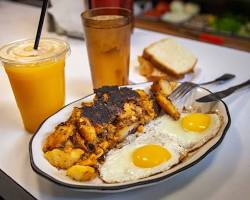 Image of various breakfast dishes in New York