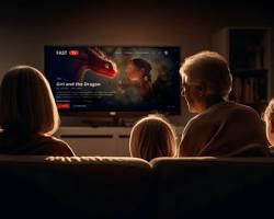 Image of person watching TV with a variety of channels