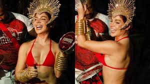 Gkay reforça ligação com o Carnaval em ação exclusiva no Joá