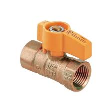 PLUMBFLEX 1 in. FIP Brass Gas Ball Valve with Yellow ...