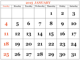 Free January 2015 Calendar Printable