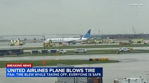 United Airlines Flight 455 blows tire during takeoff at Chicago O'Hare International Airport: FAA; video shows emergency response