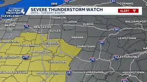 Severe thunderstorm watch issued in Western Pennsylvania