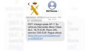 Alerta de una estafa por SMS que suplanta a la DGT por un falso impago de peaje