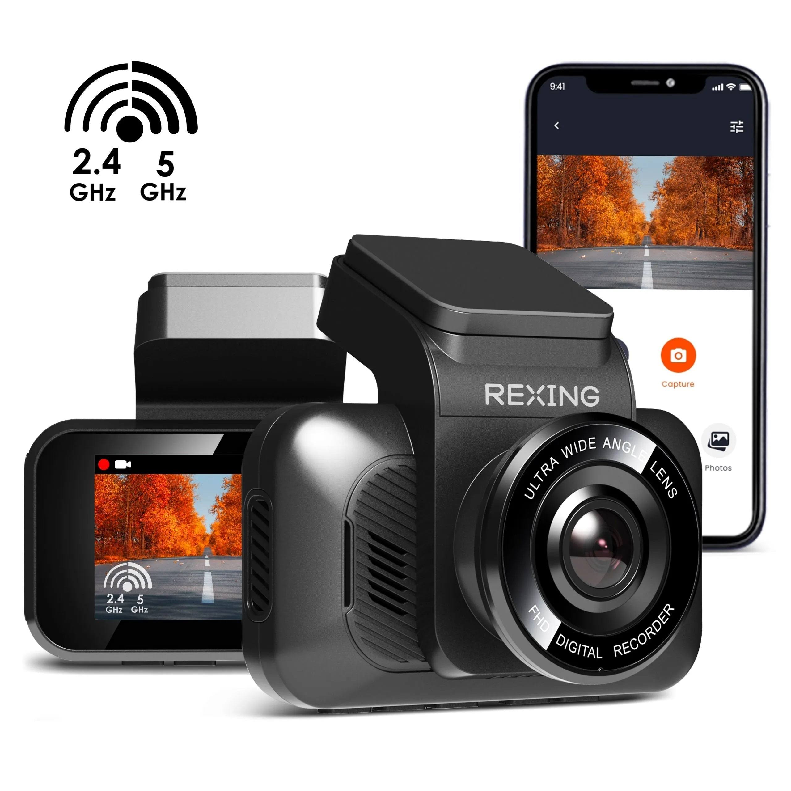 Rexing V55 Dash Cam – 4K Modular Capabilities, 5.0 GHz Wi-Fi, and GPS Car Dash Camera Recorder V55 + Cabin