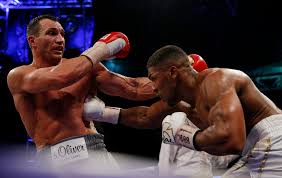 Image result for images of joshuA and klitschko at wembley