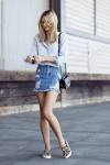 Mini denim skirts