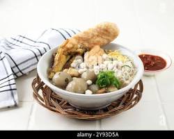 Gambar Bakso aci with various toppings