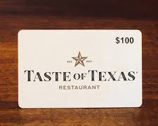 Image of Taste of Texas Website Gift Card Page