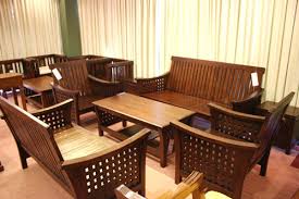 Image result for WOODEN SOFA SET