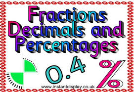 Image result for fractions decimals and percents