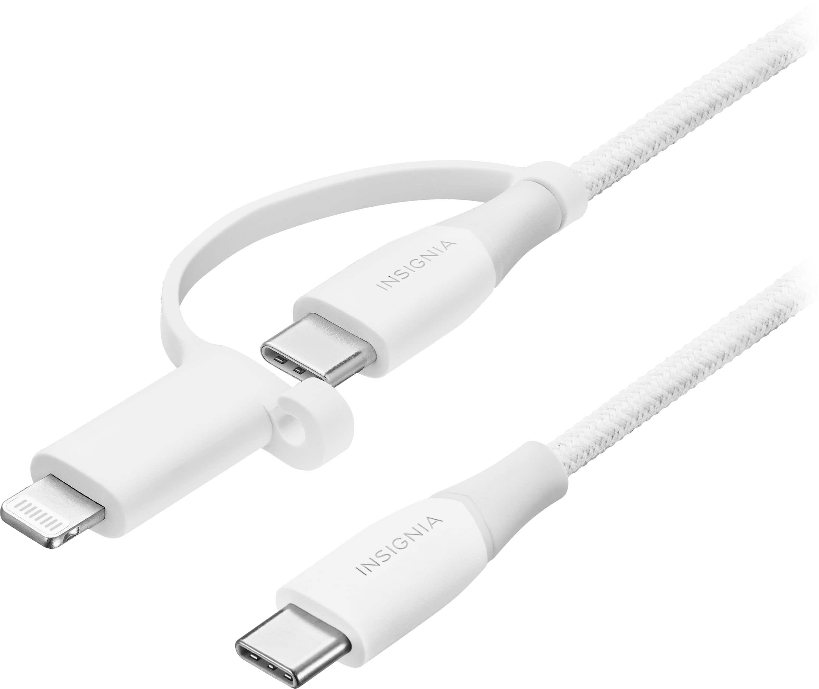 Insignia 6' 2-in-1 USB-C to USB-C Charge-and-Sync Cable with Lightning Adapter