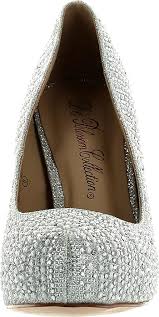 Amazon.com | De Blossom Womens Summer-41 Evening Stunning Party Heels Pumps Shoes,Silver,5.5 | Pumps