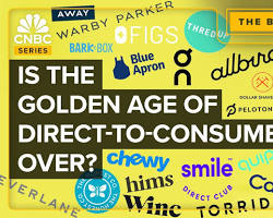 Image of history of disintermediation marketing Dell Direct computer 1990s Apple Store interior modern Tesla showroom storefront Warby Parker glasses online D2C brand logos Shopify ecommerce platform dashboard Amazon warehouse robots delivery drone