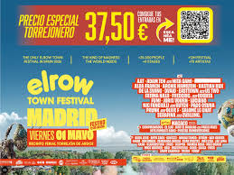 Últimas entradas para el festival internacional elrow Town Madrid con un descuento del 50% para torrejoneros, por tanto, con un precio final de 37,50 euros, que tendrá lugar mañana, viernes, 1 de mayo