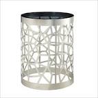 Round metal nightstand